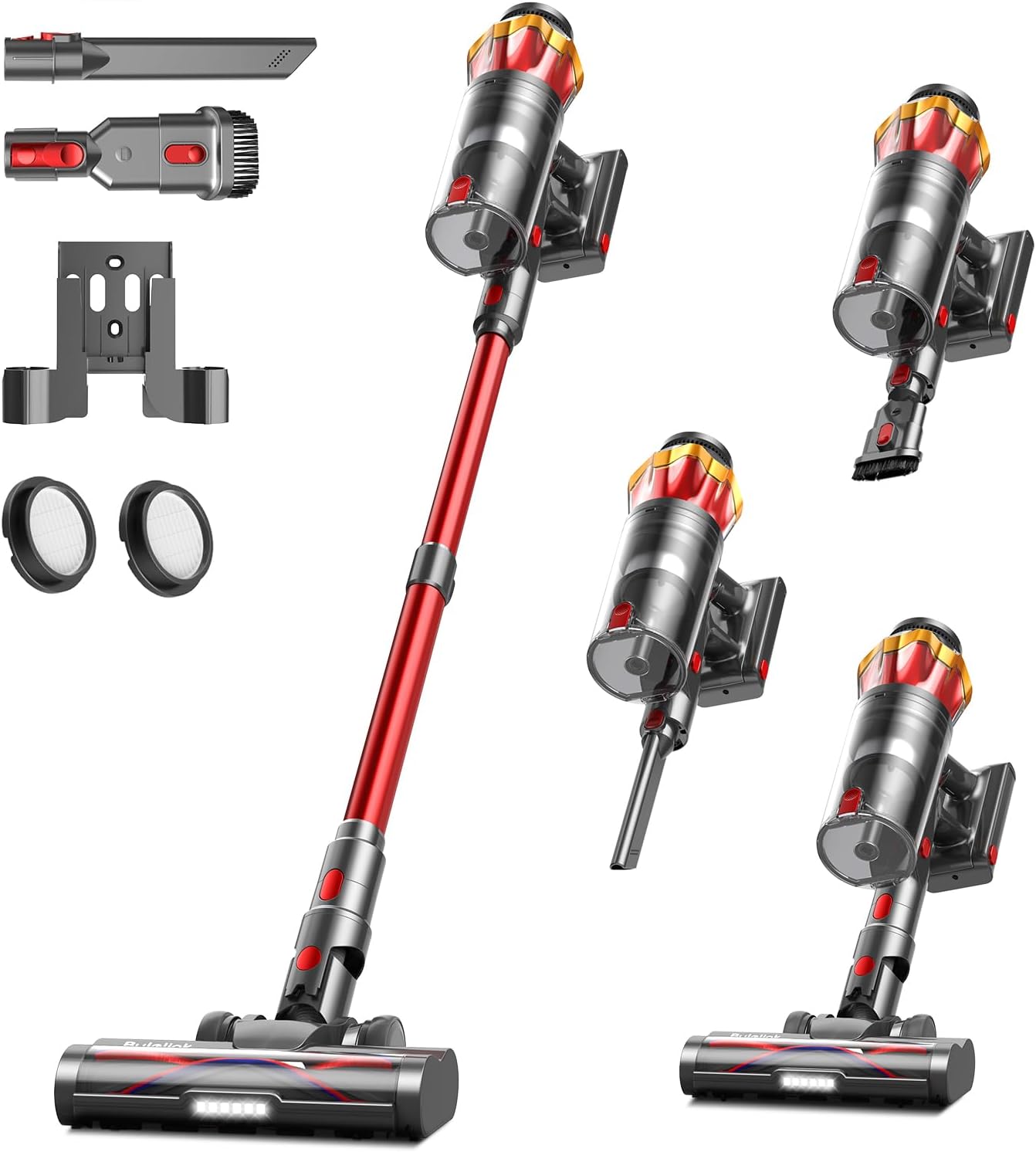550W Cordless Vacuum Cleaner 45000Pa Suction 65Min Battery Anti-Tangle Brush Pet Hair Carpet Hard Floor Wall Mount