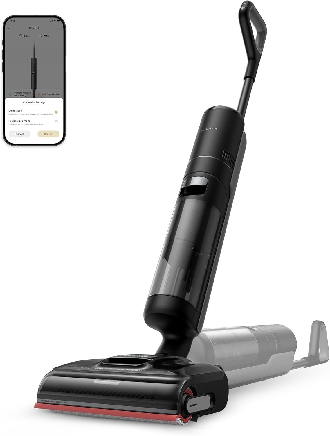 Dreame H15 Pro Wet Dry Vacuum Cleaner 21000Pa Suction GapFree AI Robot Arm Triple Edge 180 Degree Flat Design TangleCut Technology