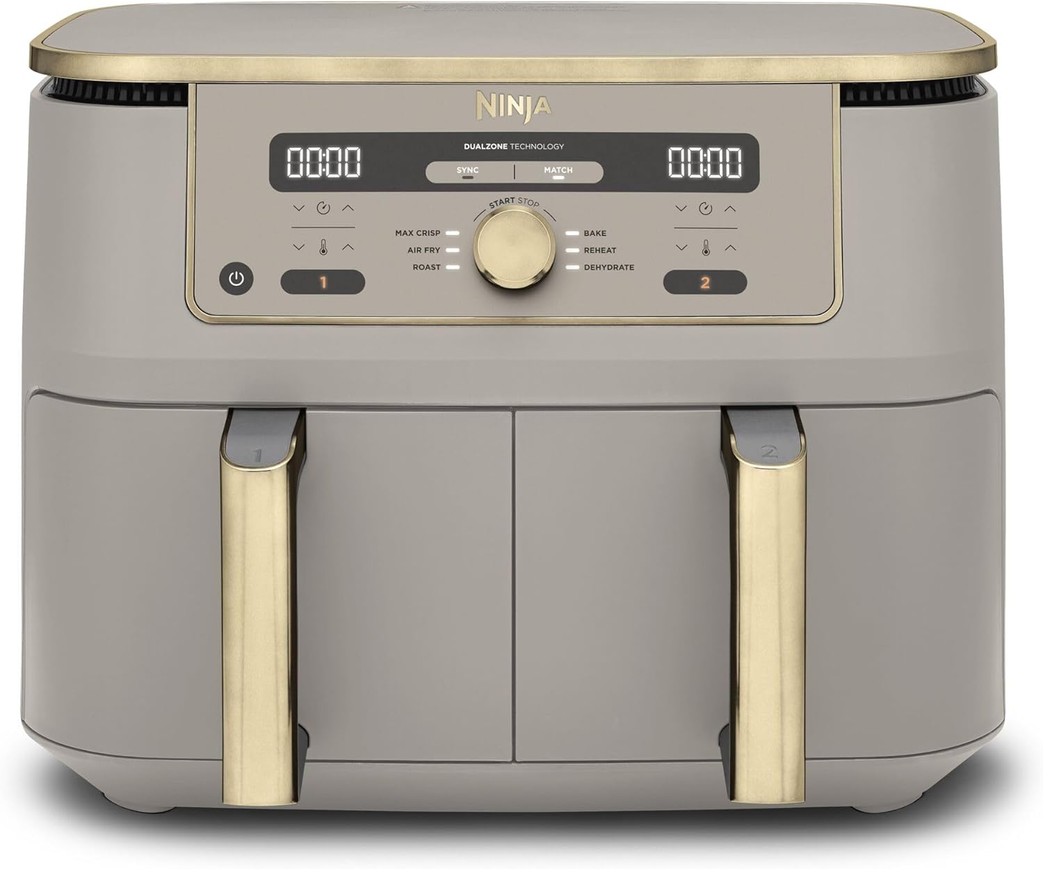 Ninja DZ400 Dual Zone Digital Air Fryer 9.5L 2 Drawer 6-in-1 Hot Air Fryer Stone Gold